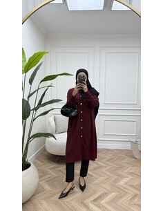 Merserize Hırka- Bordo 2