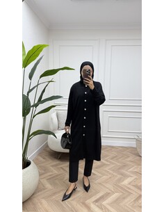 Merserize Hırka- Siyah